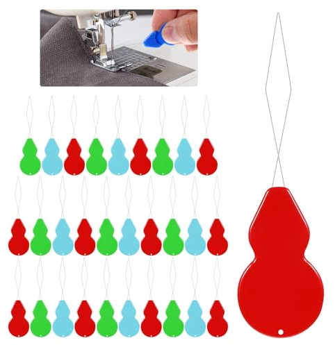 30 Stück Nadeleinfädler, Nähnadel-Einfädler für Handnähen, Needle Threader, Kunststoff-Sticknadel-Einfädler-Werkzeug, Nadeleinfädler für Stickgarn, Universeller Einfädler für Stick und Näharbeiten