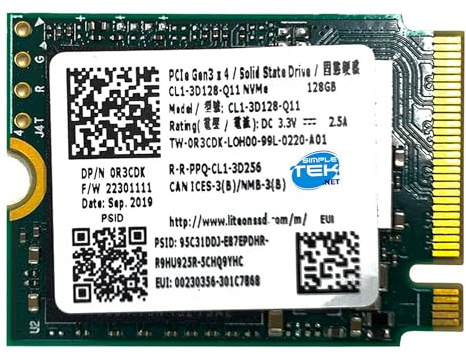 SIMPLETEK - SSD interno M.2 2230 128GB PCIe NVMe Gen3x4 con memoria 3D TLC, compatibile con laptop e mini PC (Ricondizionato)