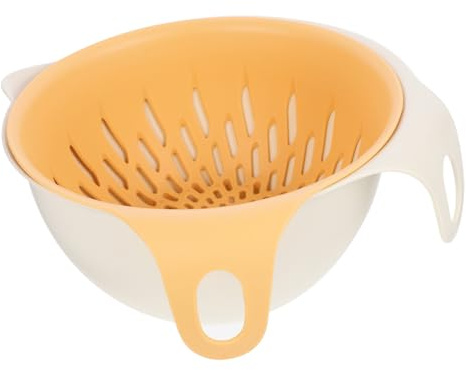 TOPPERFUN Colador de Cocina de Doble Capa para Lavado Rápido Plástico Resistente y Drenaje Adecuado para Preparar Lechuga y Pasta Hogar