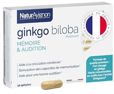 NaturAvignon | Ginkgo biloba | mémoire | concentration I audition I complément alimentaire | fort dosage I vitamine B5 | 30 jours
