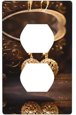 Phayah Placa de pared con patrón de pendientes, tamaño estándar, policarbonato, termoplástico, doble enchufe