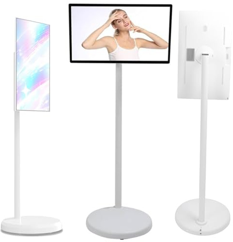 Quixnova Televisor portátil: Monitor táctil de 21,5 con Soporte y Ruedas, inalámbrico, con Pantalla táctil, móvil e Inteligente, batería de 6000 mAh 4GB+64GB