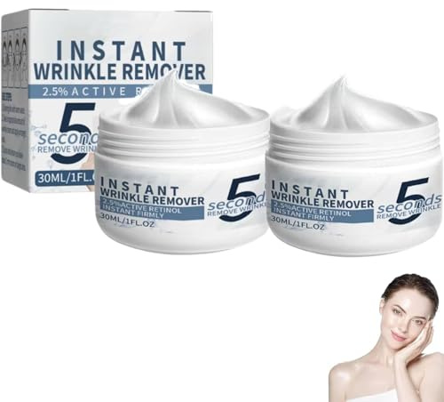 2 Stück 5 Sekunden Lifting Firming Anti-Aging, Lifting Creme mit Soforteffekt, Antifaltencreme Soforteffekt, Retinol Anti Falten Creme für Trockene, Raue Haut, Repariert und Glättet für Alle Hauttypen