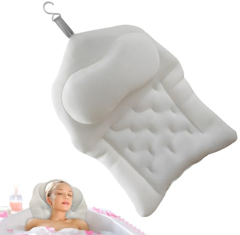 Cuscino da bagno | Supporto cervicale 4D per la vasca da bagno, cuscino con ventose per promuovere il relax e il bagno per bagno, doccia, spa, casa, appartamento, all'aperto, campeggio, donne e uomini