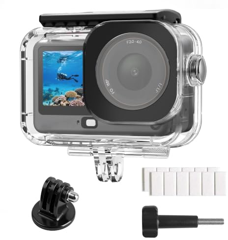 FitStill Custodia subacquea impermeabile solo per DJI OSMO Action 6,196FT/60M custodia protettiva antigraffio invisibile custodia protettiva con adattatore 1/4 accessorio per fotocamera Action6