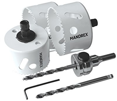 Mandrex | Lochsägen Starter Set SpeedXcut mit One Klick Aufnahme für Edelstahl, Alu & Epoxidharz Ø 60, 68 & 83 mm | MX200063B