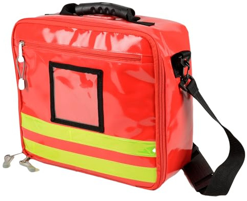 GIMA - CUBO Notfalltasche, für Retter, leer, in Polyester PVC beschichtet, Farbe Rot, Maße 28x34x13 cm, mit Schultergurt, Innen- und Außentasche mit Reißverschluss und 2 abnehmbaren Taschen