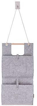 RAIKOU Filzhängetasche Organizer zum Aufhängen an Wand und Tür Wandtasche Filztasche großen Fächern Faltbare Aufhängetasche Fürs Wohnzimmer Kinderzimmer am Schreibtisch und im Bad (Grau,2 Taschen)