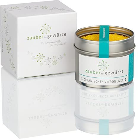 Zauber der Gewürze Sizilianisches Zitronensalz 1-er Geschenkbox | Gewürze Geschenkset mit einem edlen Gourmet-Salz in Premiumqualität, als Geschenk für Hobbyköche & Genießer, 30 g
