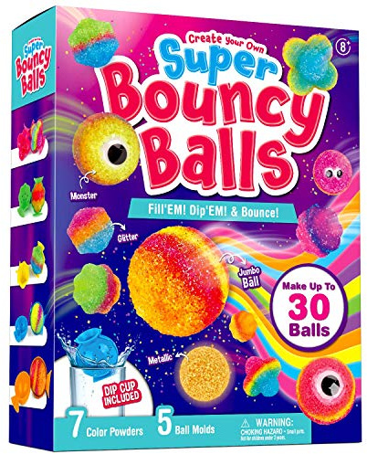 Dr. Daz, Kit de hasta 30 Bouncy Balls, Juego de Experimentos Científicos de Bricolaje, Moldes de Bolas Múltiples para Niños Niñas 6 7 8 9 10 Años