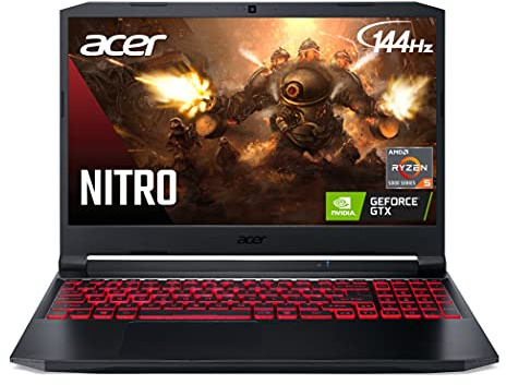Acer Nitro 5 AN515-45-R83Z Gaming Laptop, AMD Ryzen 5 5600H Hexa-Core Processor | NVIDIA GeForce GTX 1650 | 15.6 FHD 144Hz IPS Display | 8GB DDR4 | 256GB NVMe SSD | WiFi 6 | Backlit Keyboard
