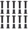 eMagTech 10x M6x20mm Boulon de Reliure à Tête Plate Vis Poteau en Acier au Carbone Capuchon à Douille Hexagonale Adapté pour Trou de 8mm pour Boucle de Ceinture Meubles Cuir Noir