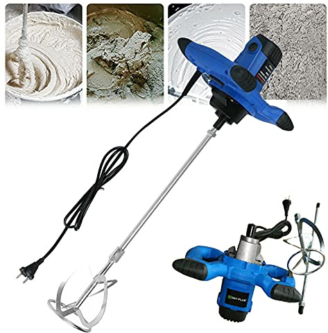 Rührwerk Farb-Mörtelrührer 2600 W, M14 Rühreraufn, 6-Gang-Getriebe, Rührquirl Ø 120mm, Aluminium-Getriebegehäuse, ergonomische Handgriffe, Betonrührer zum Mörtel Mischen, Zementschlamm, Beton,