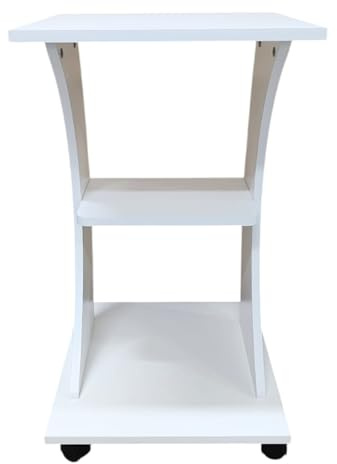 Matonti - Carrello con Ruote Girevoli Curvo Bianco Portaoggetti a Tre Ripiani. Ideale per Estetista, Salone di Bellezza, Parrucchieri. Carello 45 x 45 x 80 cm - Mobiletto Multiuso, 100% Made in Italy