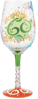 Enesco Lolita Happy 60th Birthday Wine Glass Drinking Glasses