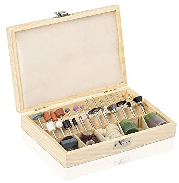 100 Pcs Universal Rotary Accessory Tool Kit, Multi Electric Grinder Accessories Set with Wood Carrying Case, Ideal for DIY, Woodwork, Hobby Craft
