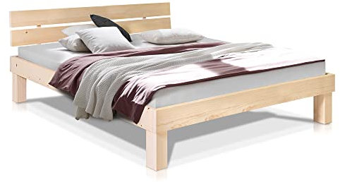moebel-eins Pumba Massivholzbett mit Kopfteil, Material Massivholz, Fichte