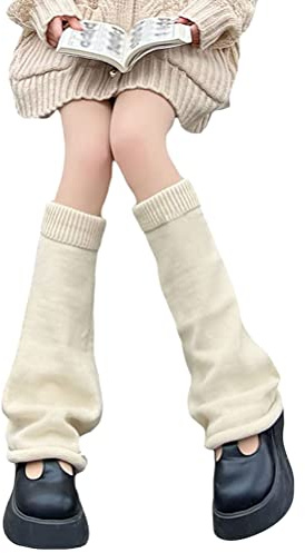 Minetom 1 Paar Stulpen Damen Lolita Stulpen Leg Warmers Beinwärmer Winter Beinstulpen Stricken Legwarmers Gothic Stiefel Boot Abdeckung Für Studenten