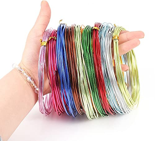 5 Rollen Basteldraht Schmuckdraht Aluminium Bunt Basteldraht Aludraht Basteldraht Schmuckdraht für Schmuck, DIY, Blumendraht, Dekodraht, Perlendraht Alu Draht Aluminiumdraht