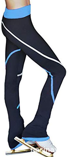 NISMIA Frauen Eiskunstlauf Crystal Damen Eiskunstlauf Hose, Eiskunstlauf Hosen für Kinder Mädchen, Fleece Spirale Hose Sporthose Leggings Strumpfhose (Color : B, Size : 165cm)