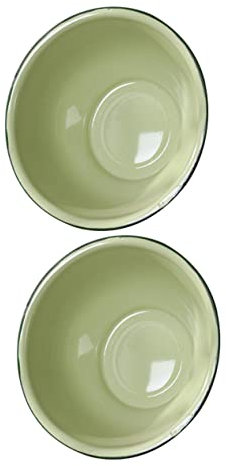 BESTonZON 2pcs Enamel Basin Enamel Food Container for Home Thickening Deepening Food Bowl Storage Bowls Vegetable for Cooking
