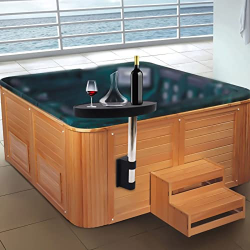Swim Pool Leisure Spa Caddy Side Table Tray Accessories,360° Rotation Hot Tub Table Poolside Storage Shelf Drink Tray Pool Cup Holder Organizer Above Ground Pool Accessories Swimming Pool Accessories