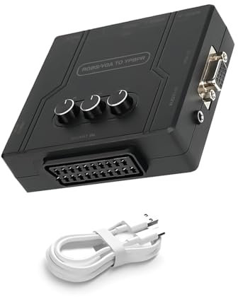ZEZEFUFU Convertidor de componentes RGBS VGA SCART a YPBPR, convertidor de brillo ajustable para N64 para PS1 para accesorios PS2