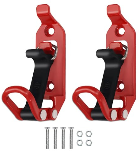 2PCS Red Shovel Mount for Roof Rack Heavy Duty Metal Rubber Clamp Kit Axe Wall Mounting Bracket Shovel Holder Clamp for Car Accessories Truck Boat