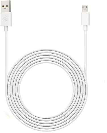 16ft USB to Micro USB Extension Surveillance Camera Power Cable Compatible with Wyze Cam Pan, Oculus Go, Blink, Yi Home Camera, Kasa Cam Security Camera - White