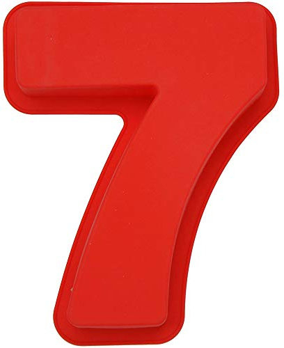 KIERANR Große 3D-Zahlen-Kuchenformen, Silikon-Backformen for Geburtstag und Jahrestag, flüssige Silikon-Backformen, Zahlen for Kuchen, BPA-frei, Anzahl 7/3318