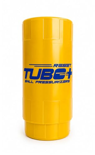 TUBOPLUS X3 - Paddel- och tennisbollstryckare | Lufttät kruka för att hålla trycket och återhämta studs | Rymmer 3 bollar | Inkluderar inte luftpump | Guldfärg