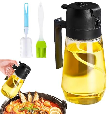 Botella de spray de aceite de cocina, Dispensador de aceite para spray de cocina | Botella dispensadora de aceite 2 en 1, botella de aceite en aerosol para cocinar - Botella dispensadora de aceite de