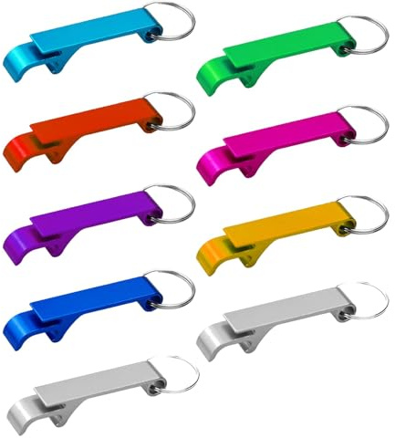 9 pezzi portachiavi apribottiglie, cavatappi birra piccolo, apribottiglie birra portachiavi, multicolore, per riunioni familiari, barbecue all'aperto, bar, picnic