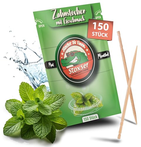 Stoxser 150 x tandpetare med smak mint/mentol smaksrevolutionerande tandpetare smak inget tuggummi stödjer tandkräm tandsten borttagare tandtråd sockerfri