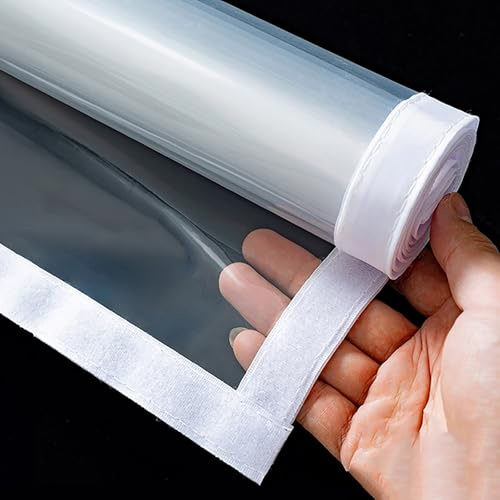 CMYAOYC Kit D'isolation de Fenêtre, Rideau de Fenêtre à Isolation Thermique, Film Isolant Fenetre Anti Froid, Fenêtres Transparentes avec Sangles Adhésives(120cm X 100cm)