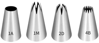 Large Cake Decorating Piping Tips, 4 Pack Stainless Steel Piping Nozzle Cake Decorating Pastry Tips Tool
