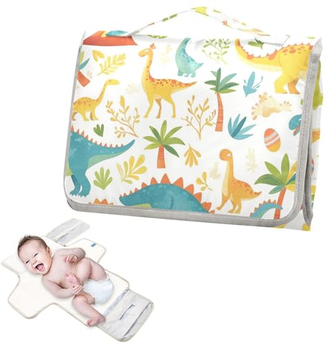 Pannolini riutilizzabili per bambini, con tasca in tessuto portatile per il cambio del pannolino, con cuscino integrato, colore personalizzato con dinosauro vulcanico