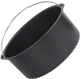 TOPPERFUN Black Carbon Steel Fryer Pot with Basket, Convenient to Clean Small Frying Tool for Cooking Food at Home or Restaurant Kitchen Supplies