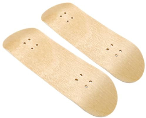 Garneck 2stücke Holz Finger Skateboard Deck Ersatz Für Mini Skateboard Decks DIY Fingerboard Holz Mit Vorgestanzten Löchern