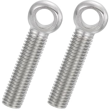 PATIKIL 2 Piezas Perno De Ojo Giratorio Con Hombro M12x55mm Acero Inoxidable 304 Roscado Métrico Completo Ojo De Pescado Agujero Deslizante Tornillo De Arrastre Sujetadores Color Plateado