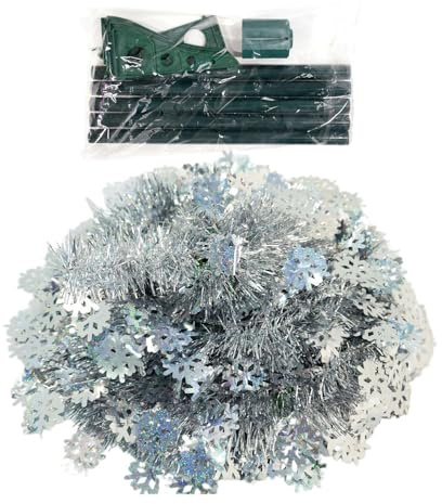Penlimly Árbol De Navidad Plegable | Árbol Navideño Artificial - Adorno con Diseño Copo Nieve Decoración 150 CM para Casa Vacaciones Pisos Interior Exterior