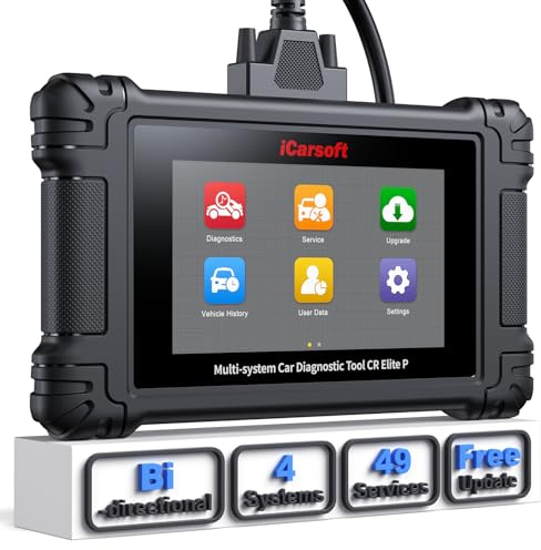 iCarsoft CR Elite P 4 Systems OBD2 Scanner Diagnostic Tool, Bidirectional Scan Tool with 49+ Reset,ABS SRS Engine Transmission Car Code Reader/CAN FD/Battery Test/4 in 1 Live Data/Lifetime Free Update