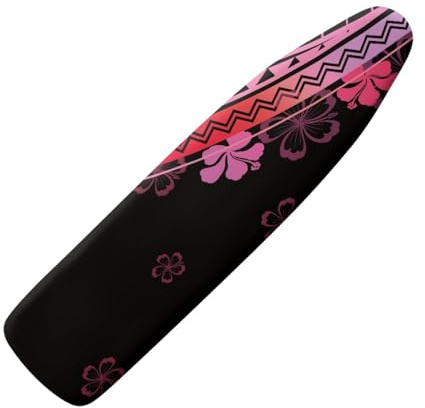 Copriasse da Stiro Universale 120x40 Nero, Arancione, Viola Resistente al Calore - Cordoncino di Fissaggio e Stretch-System - per Tutte Le Assi da Stiro, Facile da Cambiare