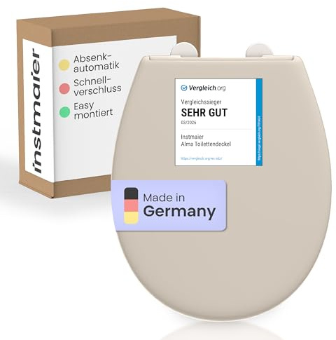 instmaier Alma | Toilettendeckel | Oval | Pergamon Weiß | Made in Germany | WC-Sitz mit Absenkautomatik | Toilettensitz mit Schnellverschluss | Klodeckel | Klobrille | Toilettenbrille