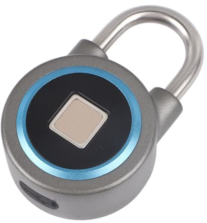 Walmeck Cadenas, Tiroir de Casier de Contrôle D'application D'Empreintes Digitales, 100 Empreintes Digitales, étanche IP65, avec Déverrouillage WeChat, pour OKLOCK+ APP (Bleue)
