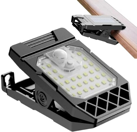 Solar Clip Light | Motion Sensor All-Season Lamp | Motion Sensing Solar Light Clamp-On,for Yard Backyard Porch Balcony Street Road Basketball Court Parking Lot