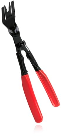 Lotdsdonxia Red Alloy Steel Trim Removal Pliers with Ergonomic Plastic Handle, Labour-Saving Lever and Spring Design for Car Panel Dashboard Fasteners