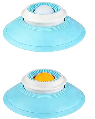 Slow Feeder Pet Bowl with Anti-Splash Mat, Prevents Food Splashing, Tongue Coating Cleaning Surface, for Cats and Dogs (White and Yellow)