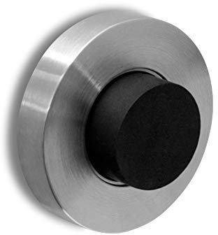 Wandtürstopper mit Gummi-Puffer, Edelstahl, verdeckte Verschraubung, Türstopper für Türklinke, Wandschutz, kleiner Anschlagspuffer, dezent - PHOS Design