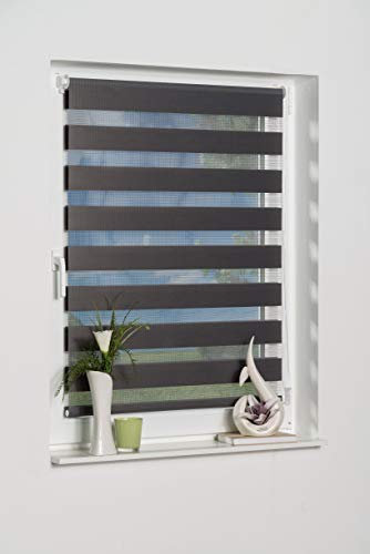 K-home 233150-40 Klemmfix Doppelrollo, Grau, 35 x 150 cm (B x L)